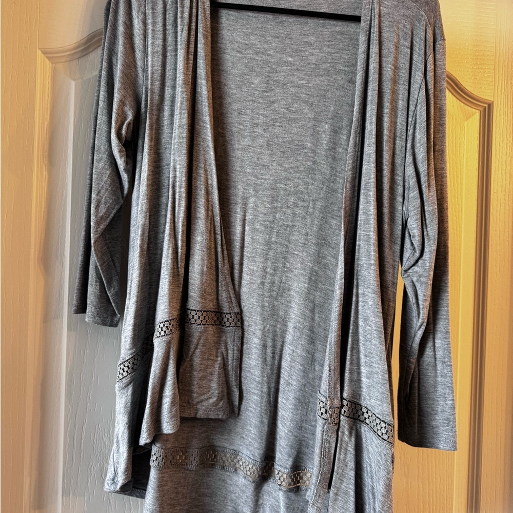 Maurices Gray Open-Front Cardigan